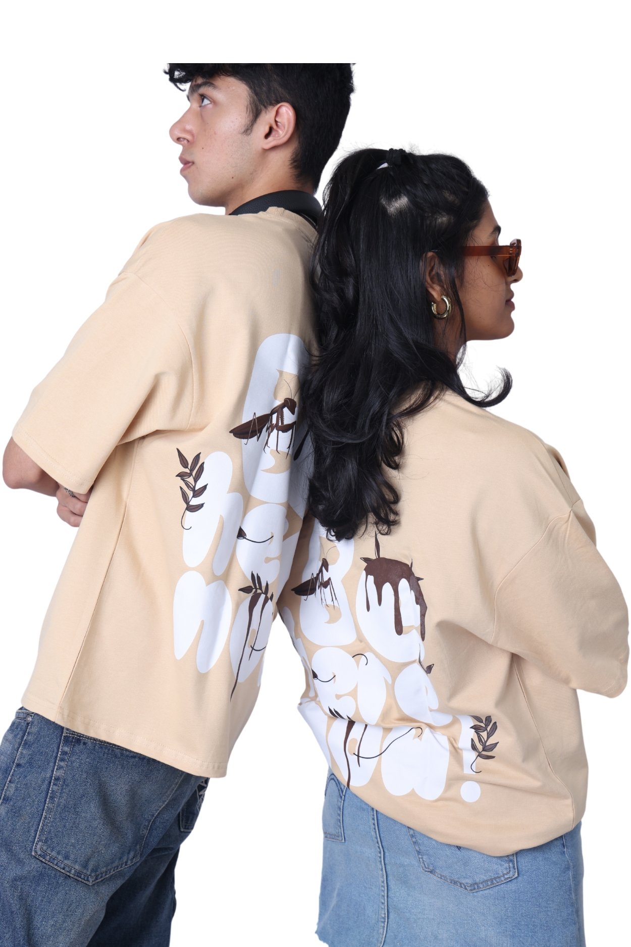 Beige Be Here Now Graphic Tee